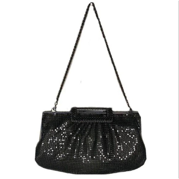 The Limited Black Sequin Handbag with Black Chain Handle Clasp Purse Wallet - Picture 1 of 10